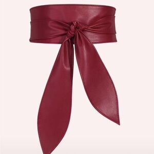 Elegant Burgundy Bowknot Belt